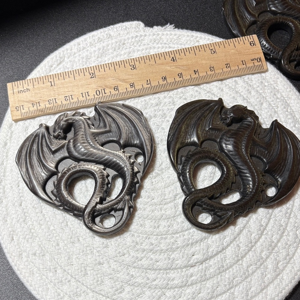 Silver and Gold Obsidian Dragon carving